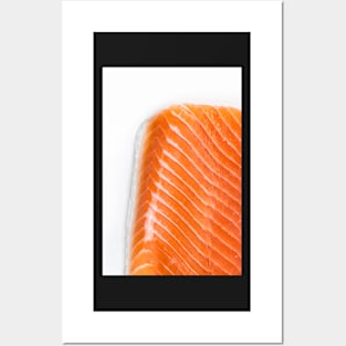 raw salmon fillet Posters and Art